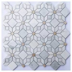 Мозаика Orro Mosaic Stone Camomile Oriental Whtie + Anticgold Pol. 30.5x30.5