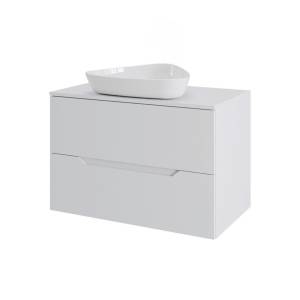 Тумба с раковиной Orange Line Li-70TuwMDF+B07-500W белый матовый, 70 см