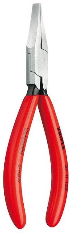 Плоскогубцы KNIPEX захватные прецизионные, плоские щирокие губки, 125 мм, чёрные, 1К ручки