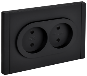 Розетка 2-местная с защитными шторками IEK Forte&Piano FP-R23-10-1-M-K02 черный