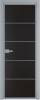 Межкомнатная дверь Profil Doors 5 AX цвет профиля Серебро, стекло безопасное 6 мм монохром черный 600x2000