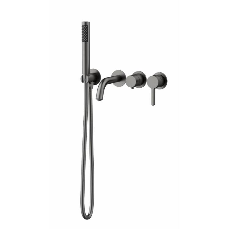 Смеситель для ванны Vincea Villa VTFW-1VL1GM встраиваемый, вороненая сталь