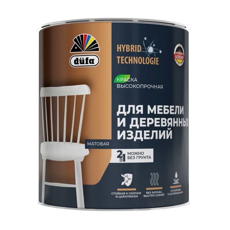 Эмаль акриловая Dufa Для Мебели и Деревянных Изделий матовая база 1 2 л