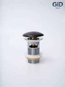 Донный клапан Gid Minucia Blm100-1 74407K с переливом, черный матовый