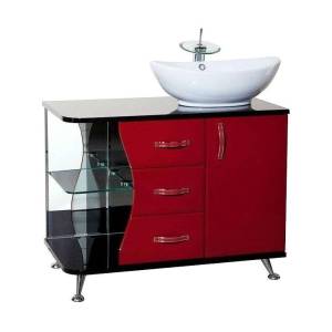 Тумба с раковиной Bellezza Рио 90 3 ящ. R Красный