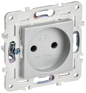 Розетка 1-местная IEK Skandy SK-R10-10-K23 серебряный