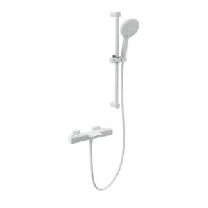 Смеситель для ванны Wonzon & Woghand WW-C2017-A-MW термостатический, с душевым гарнитуром, белый матовый