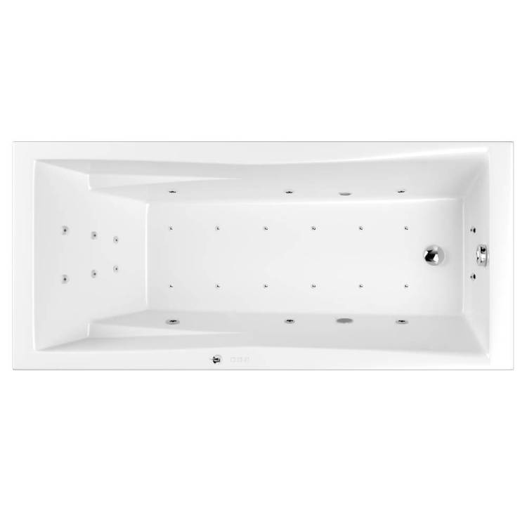 Акриловая ванна WHITECROSS Palace ULTRA 0104.170075.100.ULTRA.CR 170x75 с гидромассажем, форсунки хром