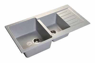 Мойка кухонная GranFest Practik GF-P--980KL 2 чаши с крылом 980x510 мм серый