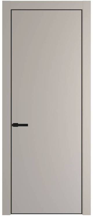 Межкомнатная дверь Profil Doors 1 PE полотно Сэнд, кромка алюминиевая с четырех сторон черная 700x2000