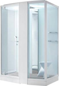 Душевая кабина Orans SR-89102RS белая, с хамамом и сиденьем