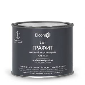 Грунт-эмаль по ржавчине 3 в 1 Elcon матовая графит 0.4 кг
