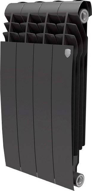 Радиатор биметаллический Royal Thermo BiLiner 500 4 секции, noir sable