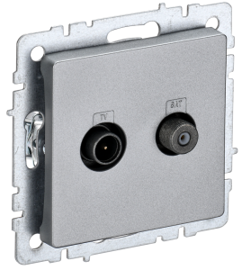 ТВ-розетка TV+SAT IEK Brite BR-AF20-O-K47 алюминий