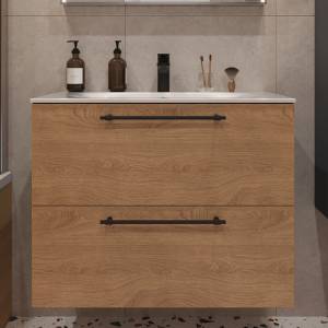 Тумба с раковиной Terminus Venta VEN10802300001O шпон, дуб, 80x62