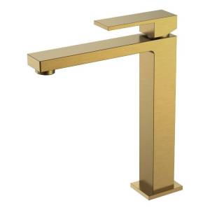 Смеситель для раковины Boheme Qubic 472-BR Bronze высокий