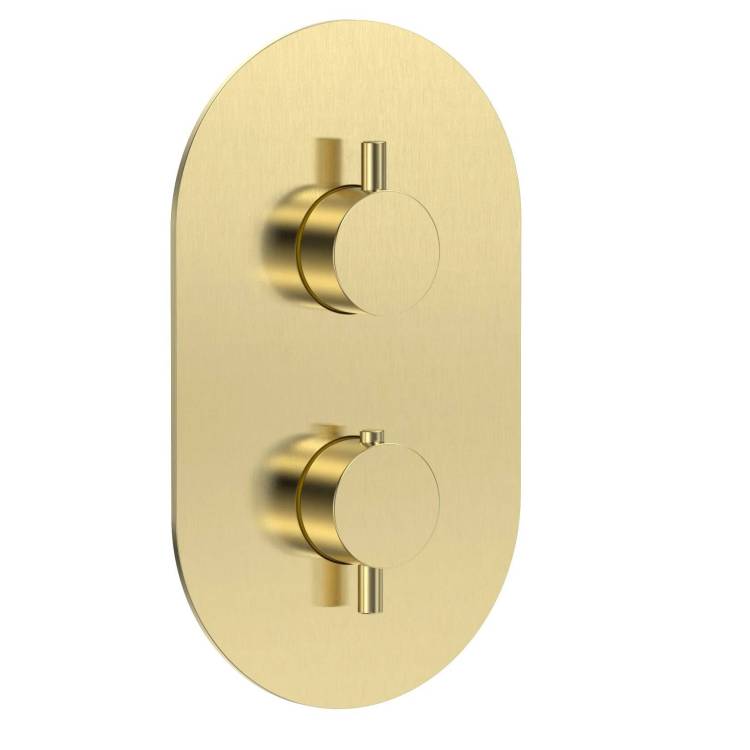 Термостатический смеситель AQUAme Siena AQM8806BG с внутренней частью, золото шлифованное