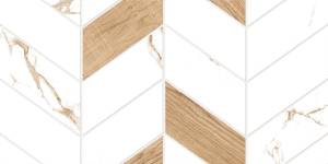 Керамическая плитка Global Tile Marmaris GT128VG Геометрия Белый 50x25