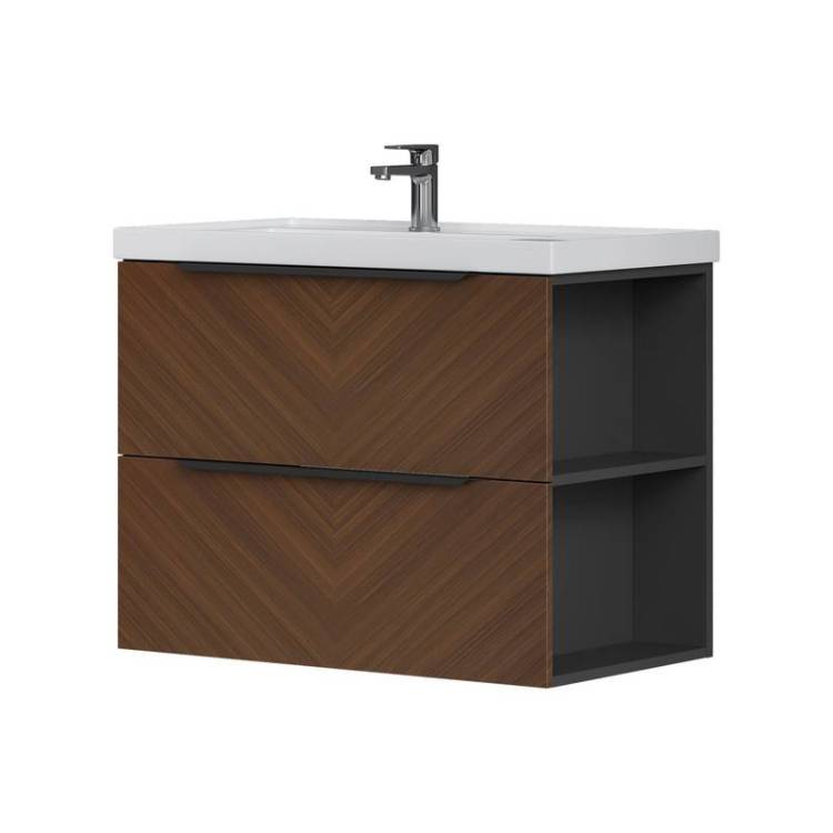 Тумба под раковину Equil Forest tpFOREST80.2Y-31 подвесная, орех, 89.2x45.3