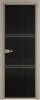 Межкомнатная дверь Profil Doors 3 AX цвет профиля Никель матовый, стекло безопасное 6 мм мору черный 800x2000