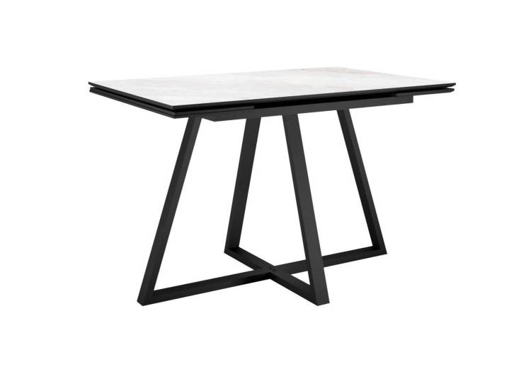Стол Дик DikLine SKF120 00-00073161 cristal onyx bianco polished/подстолье черное/опоры черные