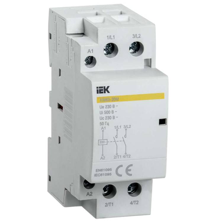Контактор модульный IEK КМ63-20М AC MKK11-63-20