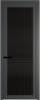 Межкомнатная дверь Profil Doors 1 AGP цвет профиля Серая ночь, стекло безопасное 6 мм мору черный 600x2000
