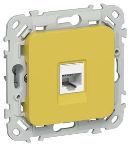 Розетка компьютерная RJ45 IEK Flite FI-K12-1-K44 желтый карри