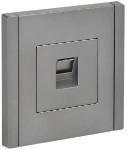 Розетка компьютерная RJ45 IEK Forte&Piano FP-K10-1-K46 сталь