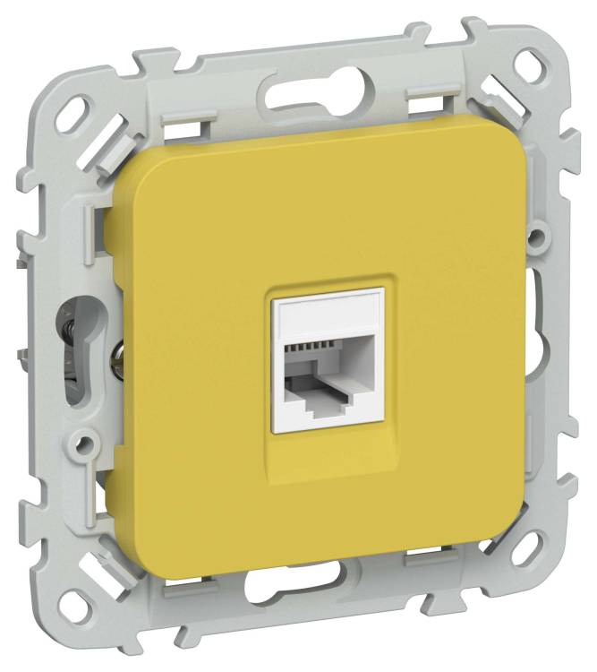 Розетка компьютерная RJ45 IEK Flite FI-K12-1-K44 желтый карри