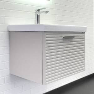 Тумба с раковиной Comforty Касабланка-60 00-00019249 подвесная, серый шелк