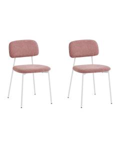Набор из 2 стульев Stool Group Chao 3277-ST-2 CD2302-13 pink w.l X2 розовый белые ножки