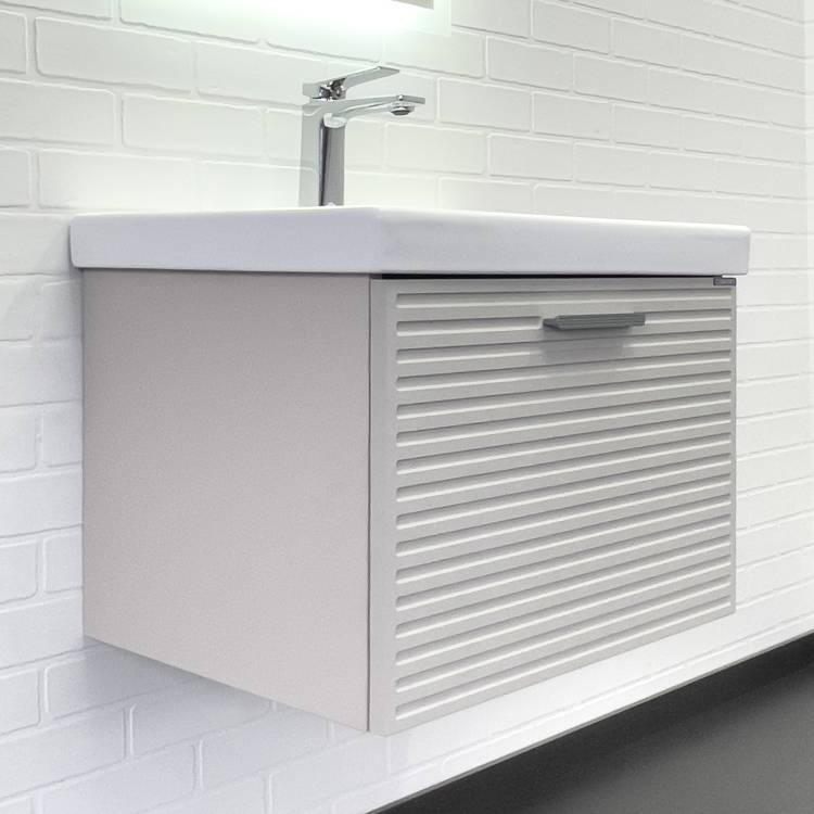 Тумба с раковиной Comforty Касабланка-60 00-00019249 подвесная, серый шелк