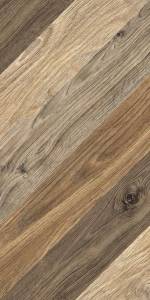 Керамогранит Керамин Ноттингем 4Д тип 1 коричневый шеврон 30x60