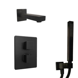 Душевой комплект Paini Grazia 21PZSET26911THBATH на 2 потребителя, с ручным душем, черный брашированный