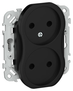 Розетка 2-местная IEK Flite FI-R20-10-K02 черный