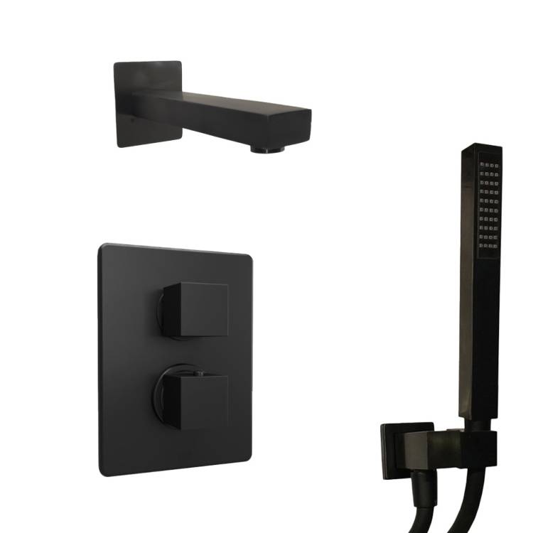 Душевой комплект Paini Grazia 21PZSET26911THBATH на 2 потребителя, с ручным душем, черный брашированный