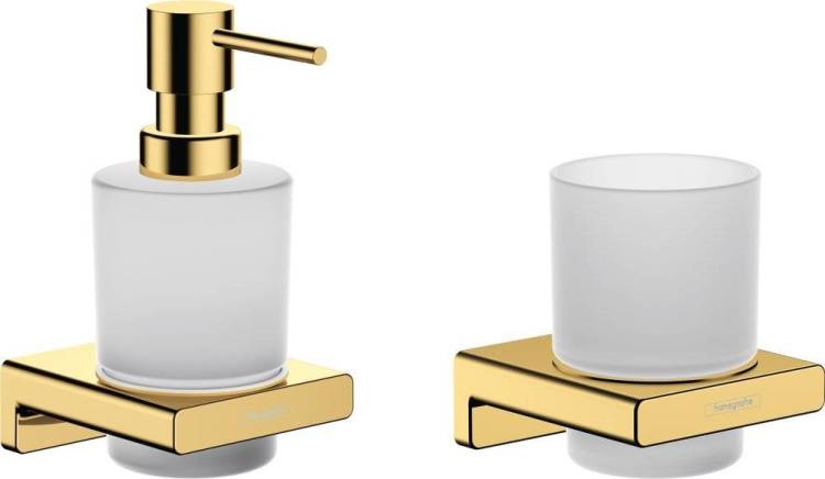 Набор Hansgrohe AddStoris Стакан 41749990 + Дозатор 41745990, полированное золото