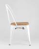 Набор из 6 стульев Stool Group Tolix YD-H440B-W LG-02 X6 белый глянцевый, светлое дерево фото 7