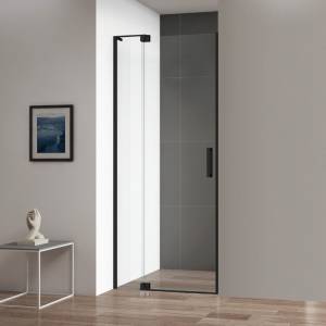 Душевая дверь в нишу Cezares Slider B 1 70/80 C NERO профиль черный, стекло прозрачное