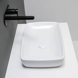 Раковина накладная AXA H10 8108101 прямоугольная 500х320х100мм, White Glos