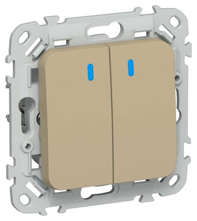 Выключатель 2-клавишный IEK Flite FI-V20-1-10-1-K59 хаки