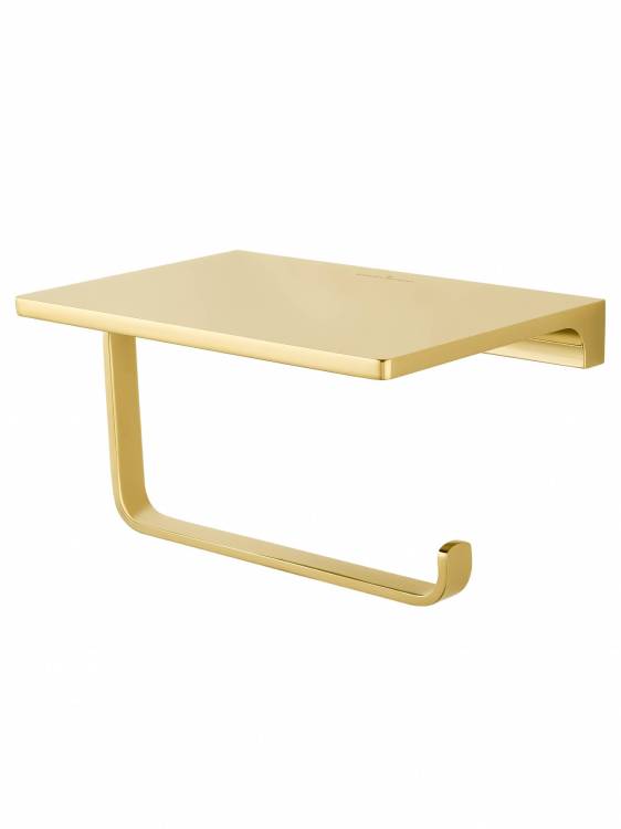 Держатель для туалетной бумаги Wonzon & Woghand WW-9126-LG с полкой, глянцевое золото