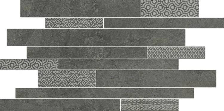 Декор Kerama Marazzi Ламелла SBM011/SG458520 серый темный мозаичный 50.2x25x8.5