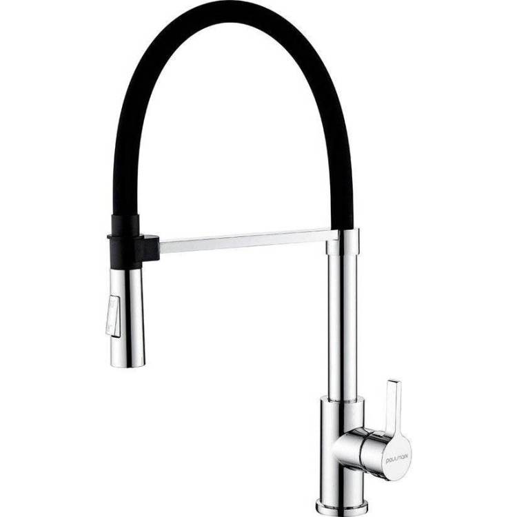 Смеситель для кухни Paulmark Halt Ha214021-CR с гибким изливом, хром