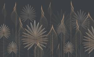 3D Фотообои Artegrafico «Ажурные листья в приглушенных тонах» PL-008 акварель