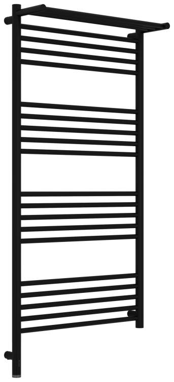 Полотенцесушитель электрический Сунержа Богема 3.1 31-6006-1260 с 1 полкой, Матовый чёрный, 120x60