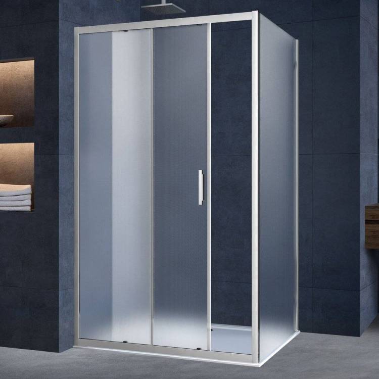 Душевой уголок Vincea Alpha VSR-3AL8011MT 110х80 см, профиль хром, стекло текстурное