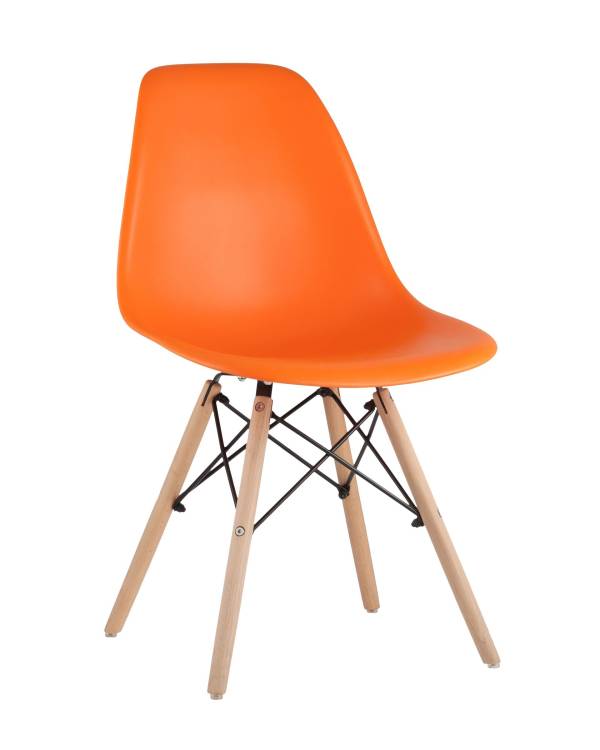 Стул Stool Group Eames Style DSW Y801-V SEAT orange DUAL оранжевый, разборный каркас