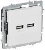 Розетка USB type A+A IEK Brite BR-U21-D31-K91 арктический белый
